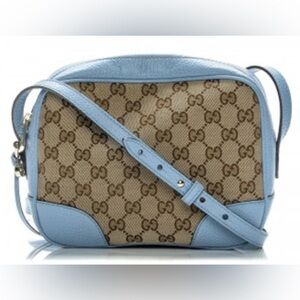 GUCCI Pre-owned - GUCCI GG Canvas Shoulder Bag Beige/Blue